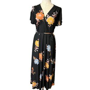 French Connection Dress 4 Small Eso Shikoku Spaced Short Sleeve Maxi Washable